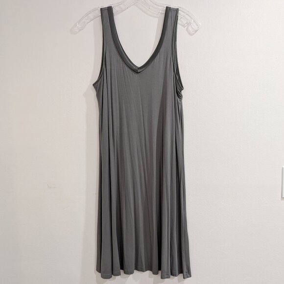 FACEPLANT DREAMS Nwt Bamboo V-Neck Nightshirt S Earl Gray Gray/Green SOFT - Picture 3 of 15